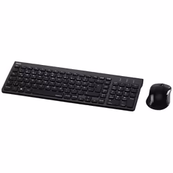 Hama Trento, Taille réelle (100 %), Sans fil, RF sans fil, QWERTZ, Noir, Souris incluse