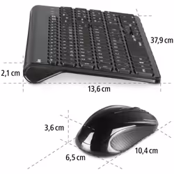 Hama Trento clavier Souris incluse RF sans fil QWERTZ Allemand Noir