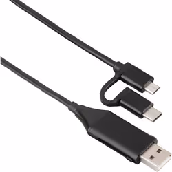 Hama 00135745, 1 m, USB A, USB C, USB 2.0, 480 Mbit/s, Noir
