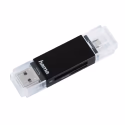 Hama Basic, MicroSD (TransFlash), SD, Noir, 480 Mbit/s, Windows XP / Vista / 7 / 8 / 10, Mac OS 9.x, Android 4.0, USB 2.0/Mic ...