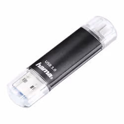 Hama Laeta Twin, 256 Go, USB Type-A / Micro-USB, 3.2 Gen 1 (3.1 Gen 1), 40 Mo/s, Casquette, Noir