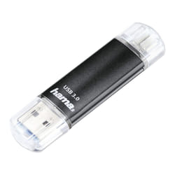 Hama Laeta Twin lecteur USB flash 256 Go USB Type-A / Micro-USB 3.2 Gen 1 (3.1 Gen 1) Noir