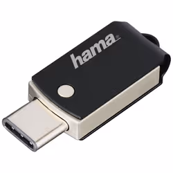 Hama C-Turn, 64 Go, USB Type-C, 3.2 Gen 1 (3.1 Gen 1), Sans capuchon, Noir, Argent