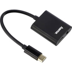 Hama 00135748 câble de téléphone portable Noir USB C 3,5mm