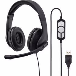 Hama HS-USB300, Avec fil, Jouer, 20 - 20000 Hz, Casque, Noir