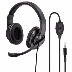 Hama HS-P350, Avec fil, Jouer, 20 - 20000 Hz, Casque, Noir