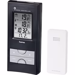 Hama EWS-165, Noir, hygromètre, thermomètre, hygromètre, 25 - 99%, 25 - 99%, -20 - 60 °C