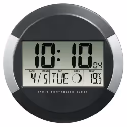 Hama PP-245, Horloge murale numérique, Cercle, Noir, Classique, AA
