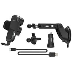 Hama FC10 Motion Smartphone Noir, Métallique USB Recharge sans fil Auto