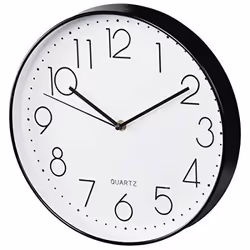 Hama Elegance, Horloge murale à quartz, Cercle, Noir, Blanc, Plastique, Verre, AA Mignon