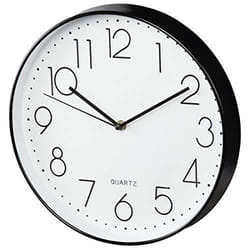 Hama Elegance Horloge murale à quartz Cercle Noir, Blanc