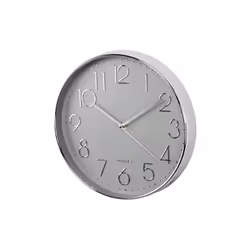 Hama Elegance, Horloge murale à quartz, Cercle, Gris, Argent, Plastique, Verre, AA Mignon