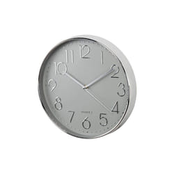 Hama Elegance Horloge murale à quartz Cercle Gris, Argent