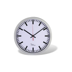 Hama Station Horloge à quartz Cercle Argent, Blanc
