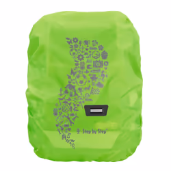 Step by Step 183816, Housse de protection anti-pluie pour sac à dos, Vert, Nylon, Image, M, Réfléchissant, Imperméable