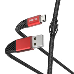 Hama Extreme câble USB 1,5 m USB 2.0 USB A Micro-USB B Noir, Rouge