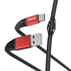 Hama Extreme câble USB 1,5 m USB 2.0 USB A USB C Noir, Rouge