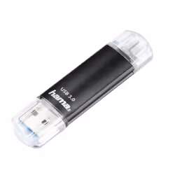 Hama Laeta Twin, 64 Go, USB Type-A / Micro-USB, 3.2 Gen 1 (3.1 Gen 1), 40 Mo/s, Casquette, Noir