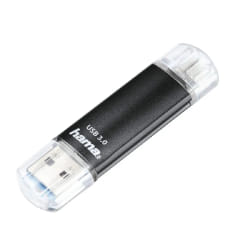 Hama Laeta Twin lecteur USB flash 64 Go USB Type-A / Micro-USB 3.2 Gen 1 (3.1 Gen 1) Noir