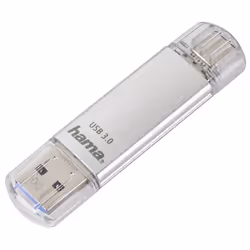 Hama C-Laeta, 256 Go, USB Type-A / USB Type-C, 3.2 Gen 1 (3.1 Gen 1), 70 Mo/s, Casquette, Argent