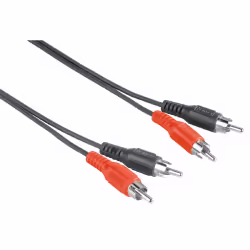 Hama 00205087, 2 x RCA, Mâle, 2 x RCA, Mâle, 5 m, Noir