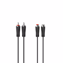 Hama 00205094, 2 x RCA, Mâle, 2 x RCA, Femelle, 3 m, Noir
