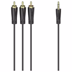 Hama 00205154, 3,5mm, Mâle, 3 x RCA, Mâle, 1,5 m, Noir