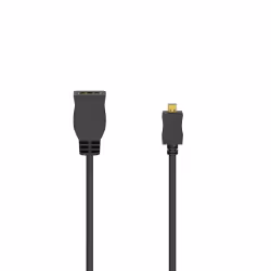 Hama 00205168, 0,1 m, HDMI Type D (Micro), HDMI Type A (Standard), Compatibilité 3D, 10,2 Gbit/s, Noir