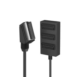 Hama 00205170 Câble SCART 0,5 m SCART (10-pin) 3 x SCART (21-pin) Noir