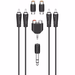Hama 00205175, 2 x RCA, Mâle, 2 x RCA, Mâle, 2,5 m, Noir