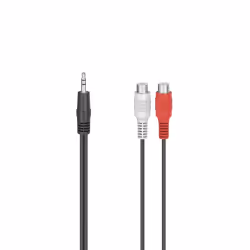 Hama 00205185, 2 x RCA, Femelle, 3,5mm, Mâle, 0,1 m, Noir