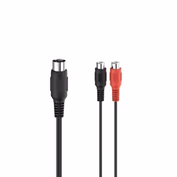 Hama 00205189, DIN (5-pin), Mâle, 2 x RCA, Femelle, 0,1 m, Noir, Rouge