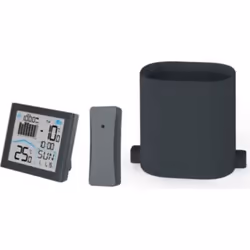 Hama Rainy, Anthracite, Thermomètre d'intérieur, Thermomètre d'extérieur, Pluviomètre, -10 - 50 °C, -40 - 60 °C, F, °C, 100 m