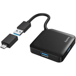 Hama 00200116 hub & concentrateur USB 3.2 Gen 1 (3.1 Gen 1) Type-A + Type-C 5000 Mbit/s Noir