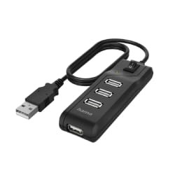 Hama 00200118 hub & concentrateur USB 2.0 480 Mbit/s Noir