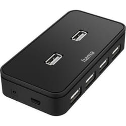 Hama 00200123 hub & concentrateur USB 2.0 480 Mbit/s Noir