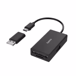 Hama 00200125, MicroSD (TransFlash), SD, Noir, 480 Mbit/s, Windows 10/8/7 Mac OS 10.8, USB 2.0/Micro-USB, 1 pièce(s)