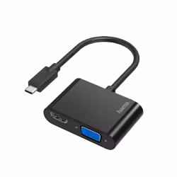 Hama 00200313, USB Type-C, HDMI + VGA (D-Sub), Mâle, Femelle, Droit, Droit