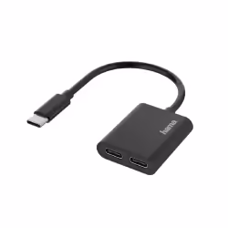 Hama 00200321, USB Type-C, 2xUSB Type-C, Noir