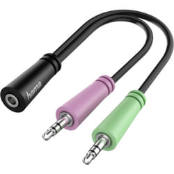 Hama 00200351 câble audio 0,15 m TRS 3,5 mm 2 x 3.5mm Noir
