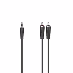 Hama 00205112, 3,5mm, Mâle, 2 x RCA, Mâle, 5 m, Noir
