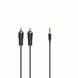 Hama 00205260, 3,5mm, Mâle, 2 x RCA, Mâle, 1,5 m, Noir