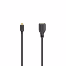 Hama Flexi-Slim, 0,15 m, Micro-USB A, USB A, USB 2.0, 480 Mbit/s, Noir