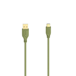 Hama Flexi-Slim câble USB 0,75 m USB 2.0 USB C USB A Vert