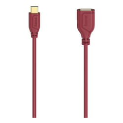Hama Flexi-Slim câble USB 0,15 m USB 2.0 USB C USB A Rouge