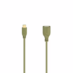 Hama Flexi-Slim, 0,15 m, USB C, USB A, USB 2.0, 480 Mbit/s, Vert