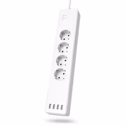 Hama 00176574, 1 m, Intérieure, Plastique, Blanc, 4 sortie(s) CA, Surcharge