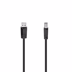Hama 00200603, 3 m, USB A, USB B, USB 2.0, 480 Mbit/s, Noir