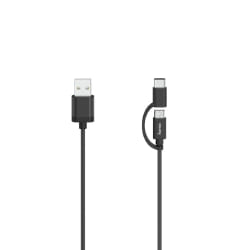 Hama 00200616 câble USB 0,75 m USB 2.0 USB A USB C/Micro-USB A Noir