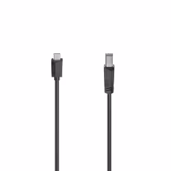 Hama 00200642, 1,5 m, USB C, USB B, USB 2.0, 480 Mbit/s, Noir